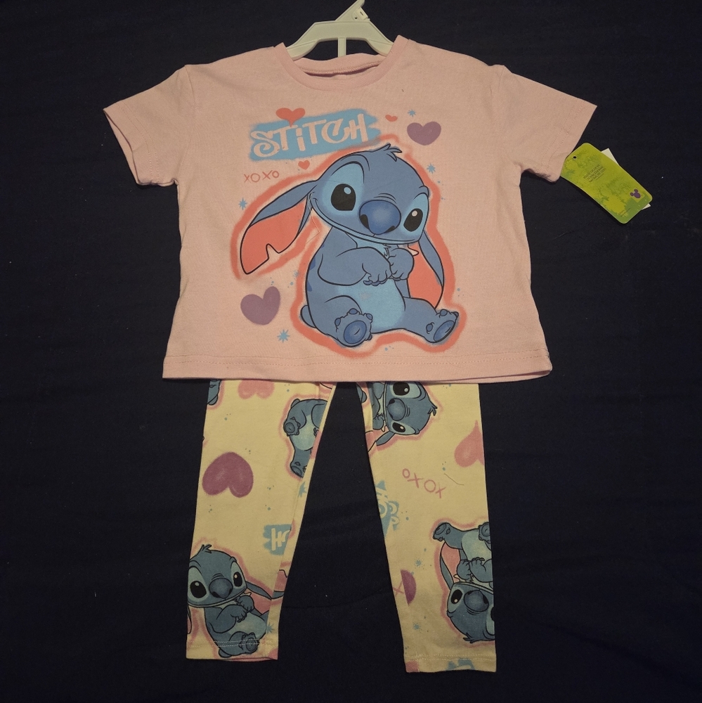Disney Stitch Pink and Cream Two Piece Set